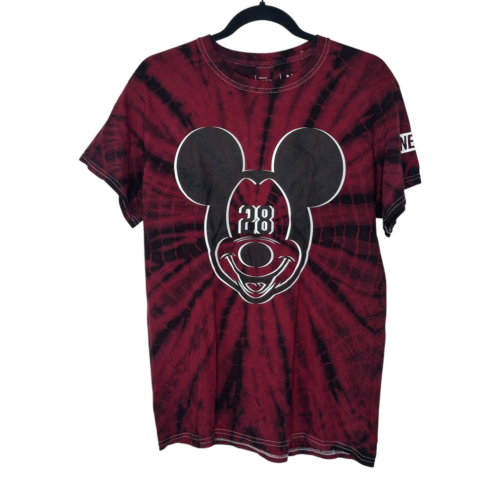 Disney Neff Mickey Mouse T-Shirt Medium Red Black Tie Dye Graphic 28 Streetwear